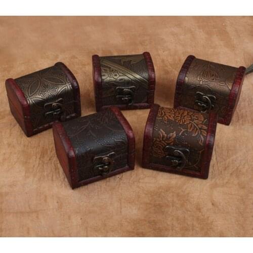 Vintage Wooden Box Case Jewelry box Organizer Pearl Necklace Bracelet Storage Box Gift Retro Makeup Organizer