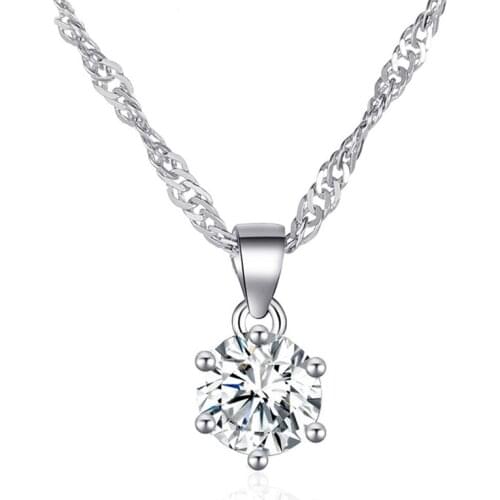 YWZIXLN Boho Bijoux Femme Silver Color Crystal Pendant Fashion Necklaces Jewelry For Women Elegant Accessories N081