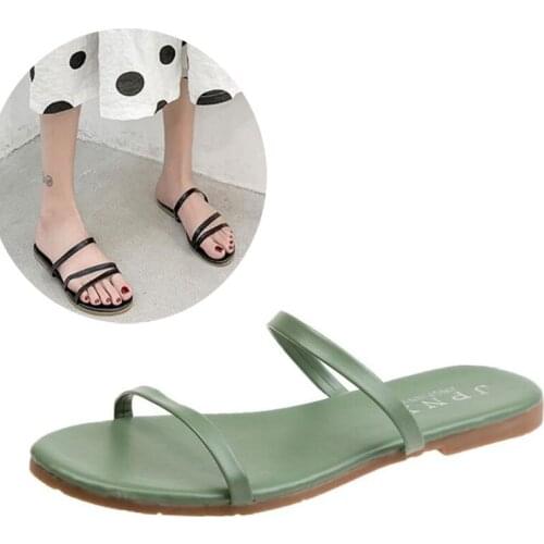 Women Slipper Outside Casual Shoes Ladies Flat Heel Slip-on Sandals 2020 Summer Female Fashion At Home Beach Convenient Shoes