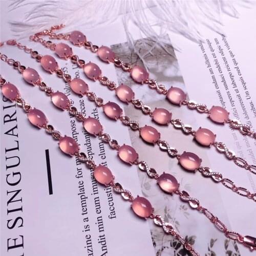 Jadery 1pcs Natural Pink Green Jade Bracelets For Women Rose Gold 925 Silver Bracelet Femme Gemstone Jewelry Gifts pulsera mujer