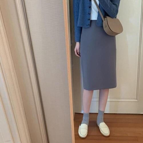 New Womens Sweaters suit Autumn Winter Casual solid V Neck Cardigans sweater Single Breasted Loose Cardigan pencil skirt suits