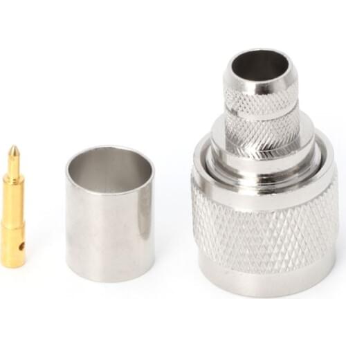 2019 New 1 Set N Type Crimp Plug RF Connector Coaxial Converter Adapter For LMR400 RG8 Cable Electrical Equipment