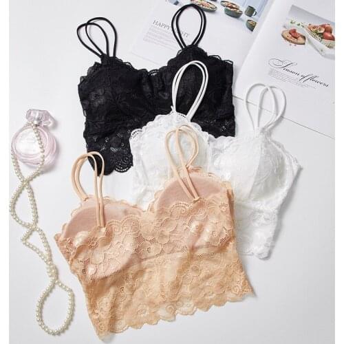 1pc Fashion Summer Womens Floral Lace Bandeau Seamless Bandeau Wire Free 4-Hook Bralette Strapless Tube Top Free Shipping