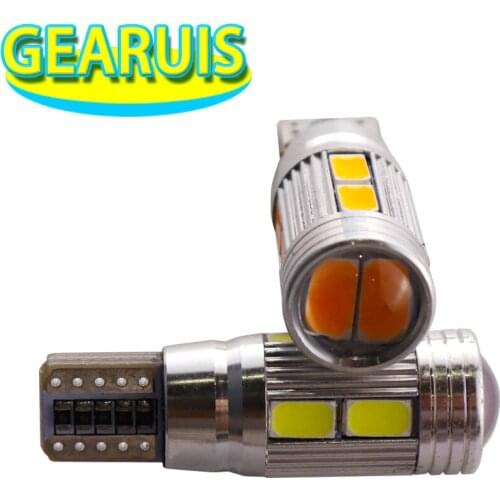 10pcs Car Styling T10 Canbus 194 W5W 10 SMD 5630 LED Light Bulb OBC No Error Parking T10 LED Car Side Light 12V white ice blue
