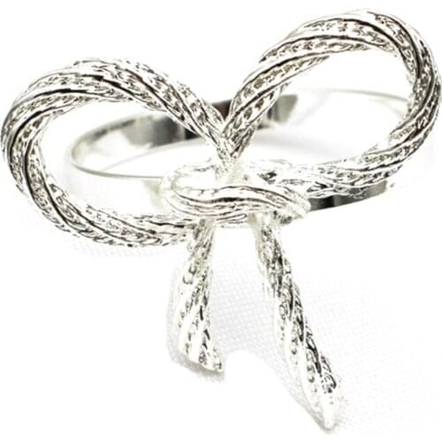 10 Pcs Napkin Ring with Butterfly Bow Tie,Napkin Buckle for Hotel&Restaurant