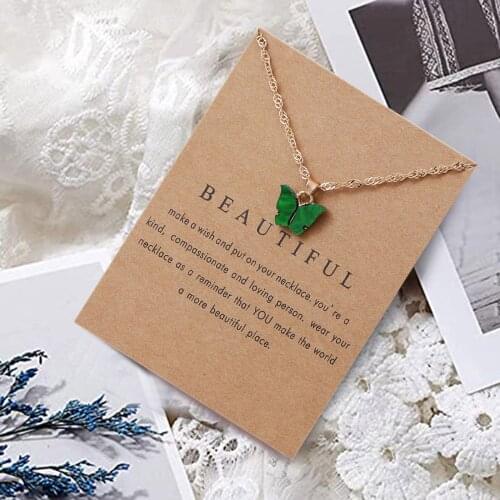 18 Style Korean Fashion Cute Butterfly Pendant Necklace for Women Golden Color Clavicle Chain Wedding Jewelry Accessories Gifts