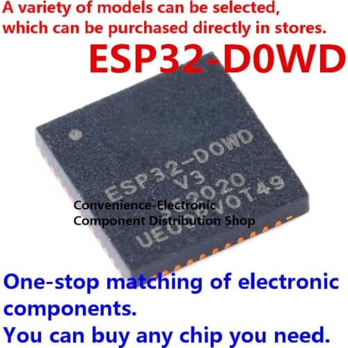 2PCS/PACK ESP32 SMD ESP32-D0WD QFN ESP32-D0WD-V3 QFN-48 dual-core Wi-Fi& bluetooth MCU wireless transceiver chip