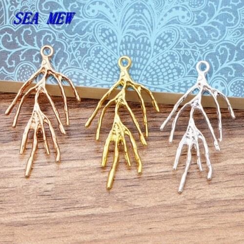 20pcs 23*41mm Metal Alloy Branches Pendant Gold Silver color KC Gold Pendant Charm DIY Jewelry Findings