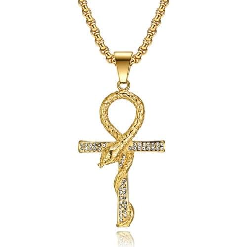 2021 Korean Fashion Trendy Animal Snake Streetwear Neck Pendants For Men Boy Stainess Steel Pave Cubic Stones Gothic Accessories