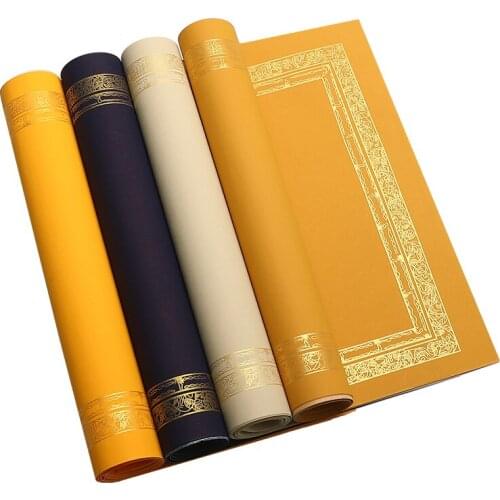 5 Sheets Chinese Calligraphy Paper Poem Couplets Carta Riso Batik Rice Paper Rijstpapier Antique Four Feet Half -Ripe Xuan Paper