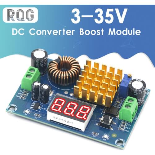 5A DC-DC Converter Boost Module Power Supply Step Up Module Boost Module Digital Voltmeter Display 3-35V to 5V-45V