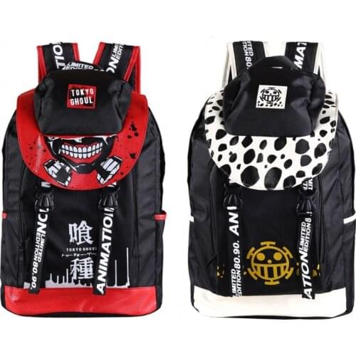 Anime Tokyo Ghoul One Piece Travel Backpack Boys Girls School Student Shoulder Cartoon Bag Back Pack Travel Satchel New Gifts