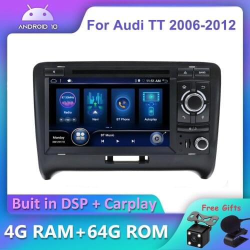 Bosion Android 10 DSP CarPlay Car Radio Multimedia Player For For Audi TT MK2 8J 2006-2012 Auto Stereo 2 din DVD GPS Navigation