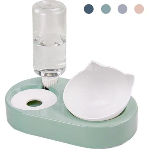 NEW Automatic Water Feeding Food Bowl Pet Cats&dogs Plastic Convenient Pet Feeding Plate with Water Dispenser Cat Accessories