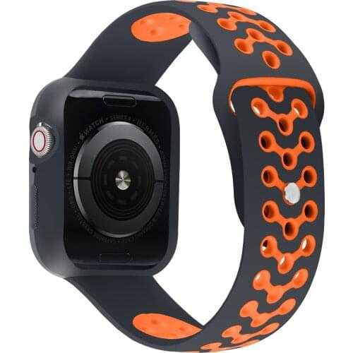 Case + Strap For Apple Watch Band 4 3 2 44mm 40mm Silicone Sport Iwatch series 5 bracelet Belt 42MM 38MM with Protective Cover