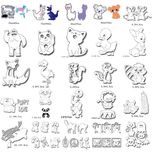 Cuddly Animals Mice Cat Koala Puppy Panda Lion Fox Alpaca Bunny Squirrel Elephant Duck Fish DIY Craft Template 2020 New #21