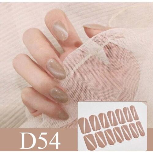D54 Color DIY Nail Wraps Full Cover Nails Sticker Art Decorations Manicure Adhesive Polish Nails Valentine Gift