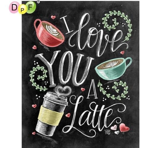 DPF DIY Cup of coffee 5D diamond mosaic kit full square diamond embroidery needlework diamond painting cross stitch home decor