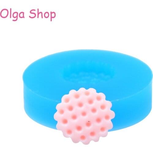 QYL062 13.8mm Round Cookie Flexible Silicone Mold - for Dessert, Fondant, Sugarcraft, Scrapbooking, Chocolate, Resin, Food Safe