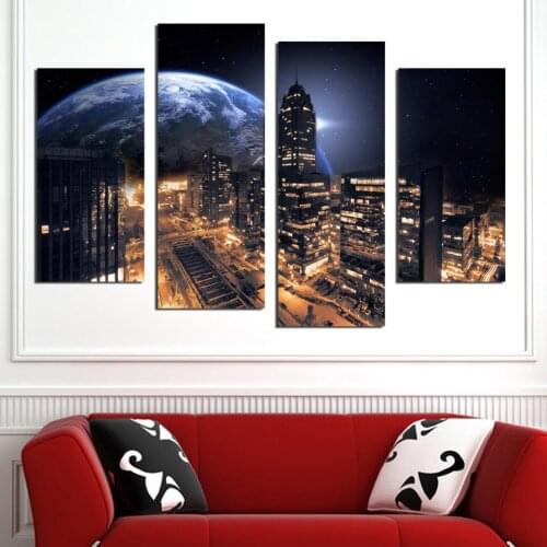 New York night city night view art painter living room hotel wall decoration art gifts FA558