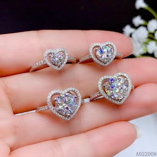 KJJEAXCMY fine jewelry 925 sterling silver inlaid Mosang Diamond gemstone ladies ring fashion support detection hot selling