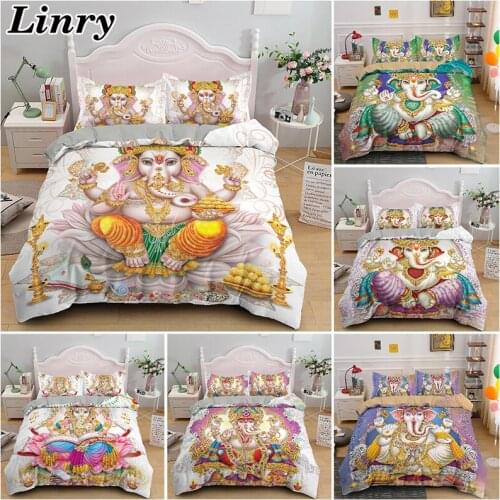 Bohemian Mandala Animal Boho Bedding Set Elephant Pattern Duvet Cover Set with 1/2PCS Pillowcase Bedclothes Home Decor Textile