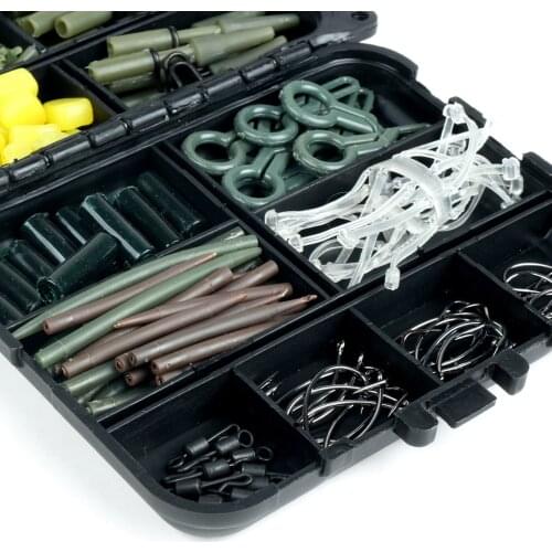 225pcs Fishing Tackle Box Lures Safety Hooks Swivels Hair Rigs Saltwater Freshwater Gift for Birthday Christmas