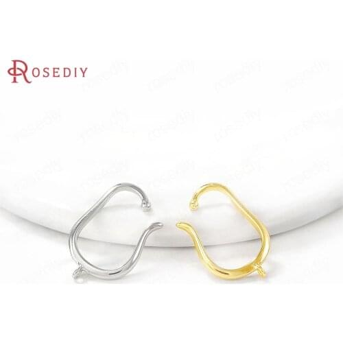 40563)4PCS 22x14MM 24K Gold Color Brass Geometry Earrings Jewelry Making Supplies Diy Findings Accessories