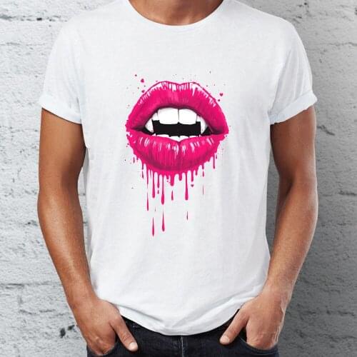 Summer Mens t-shirt Sexy Vampire Lips True Blood Gaming Shirt Funny Cool Tees Tops Harajuku Streetwear
