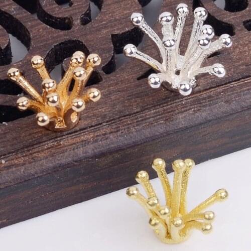 10 Pieces 12*10mm Metal Copper Stamen Decorative Accessories Diy Jewelry Making