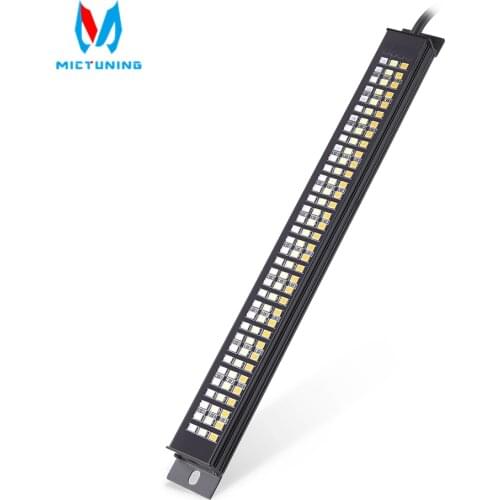 MICTUNING Turn Signal Lights 8.6" Motorcycle Tail Light Triple LED Light Strip Waterproof Aluminum Plate - Amber Sequential