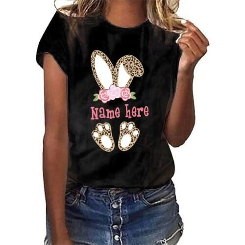 Fashion Plus Size T-Shirt Women Short Sleeve Easter Animal Rabbit Print O-Neck T-Shirt Top Tee Shirt Lady Harajuku майка женская