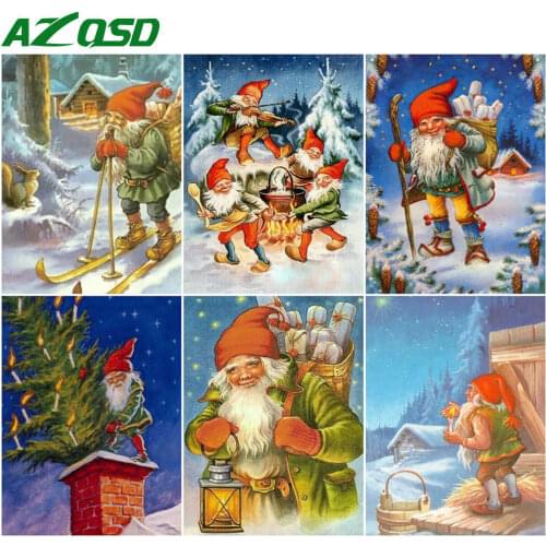 AZQSD Diy 5d Diamond Painting Christmas Full Square Drill Handmade Craft Diamond Embroidery Cartoon Cross Stitch Kits Home Decor