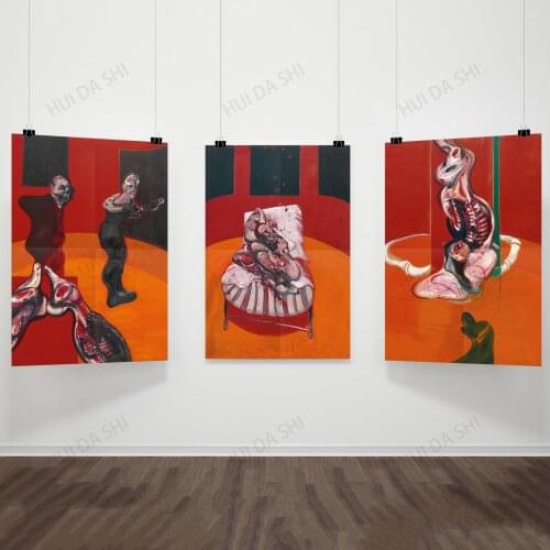 Francis Bacon Set Of 3 Triptych Posters - Gallery Quality - Crucifixion - Wall Art Decor - Multiple Sizes Available
