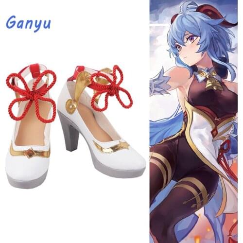 Game Anime Genshin Impact GanYu Cosplay Shoes Dress Up Halloween Cute Women Shoes Boots ganyu Cosplay Costume Accessories