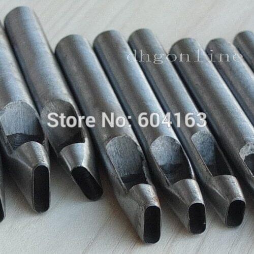 One set Size Oval shape Leather Belt Watch Band Gasket Hollow Hole Punch Cutte Tool 4mm style