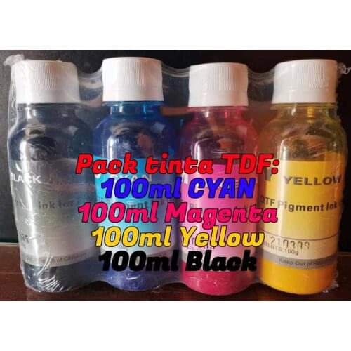 Pack ink DTF T-shirt print 5 colors 100mlX 4color and 500ml/White water base for EPSON printer