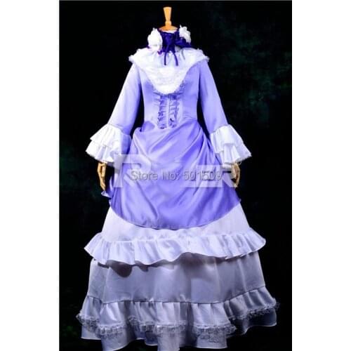Lilac lace ruffles gothic cartoon cosplay medieval dress Renaissance Gown queen Victorian /Marie Antoinette/ Belle Ball