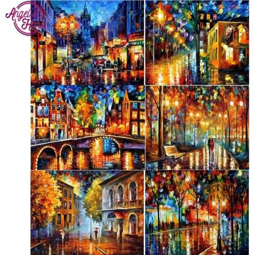 Full Square Oil Painting Series Diamond Mosaic Embroidery Needle Craft Wall Decor DIY 5D Diamond Painting Street Scenery