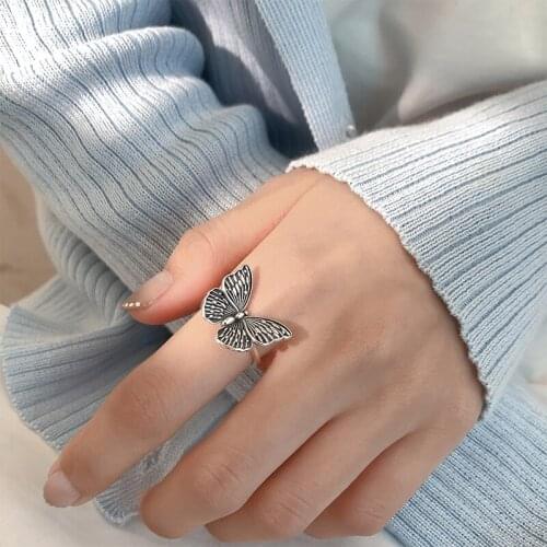 Exaggerated Personality Retro Butterfly Rings For Women Charm Engagement Rings Men Vintage Knuckle Finger Jewelry