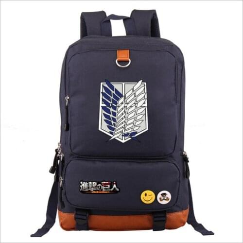 Anime Backpack Attack on Titan Laptop Shoulder Bags Daily Bagpack Anime Canvas Flap Travel Backpacks Large Capacity Mochilas