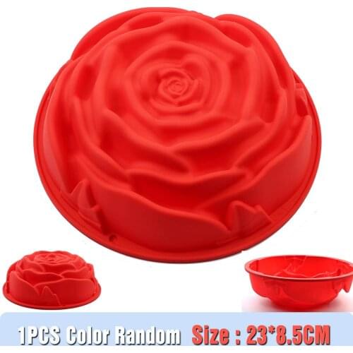 Silicone Cake Baking Tray Cake Pan Big Rose Birthday Cake Tray Mold Bread Pizza Loaf Toast Mould Birthday Cake diy Mold