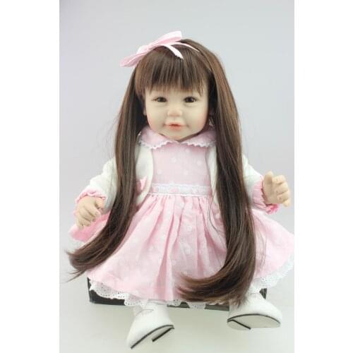 Silicone Reborn Baby Doll Toys for Girl, Lifelike Reborn Babies Play House Toy Birthday Gift Girl Brinquedods Pink Princess Doll