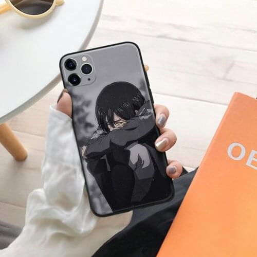 Mikasa attack on titan anime silicone for iPhone Se 6 6s 7 8 Plus X XR XS 11 12 Mini Pro Max glass TPU phone case cover shell