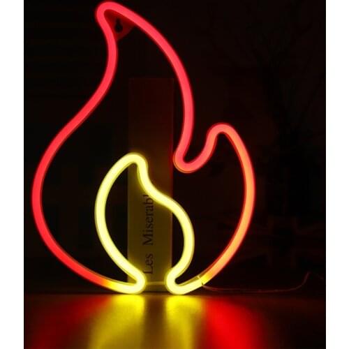 X7AB LED Neon Light Sign Flame Neon Sign Wall Hanging Art for Bar Pub Party Shop Window Bedroom Living Rooms Kids Room Decors