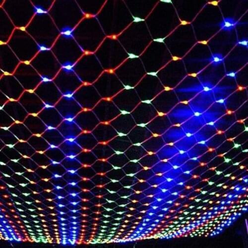 LED Net Light String 1.5x1.5/3x2/6x4M LED Mesh Grid Light Fish Net LED String on Window LED String for Garden New Year Christmas