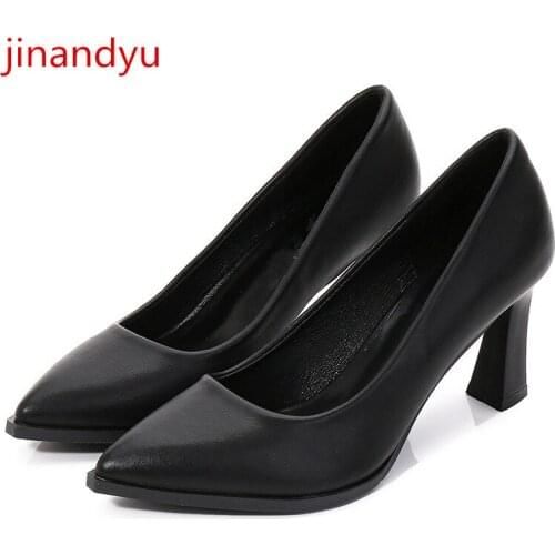 Women Shoes High Heel Loafer Pointy Female Shoes Heels Office Pumps Leather Dress Party Shoes for Women Black Pump Heels 5/7cm