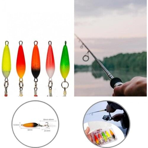 Colorful 5Pcs/Set High Quality Mini Spoon Jig Trout Hook Artificial Bait with Bait Fishing Hook Tool Solid for Lake
