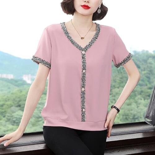2021 Fashion Chiffon Blouse Woman Shirts Casual Shirt Clothes Short Sleeve Blouse Women Elegant Ladies Blouses Chemise Femme