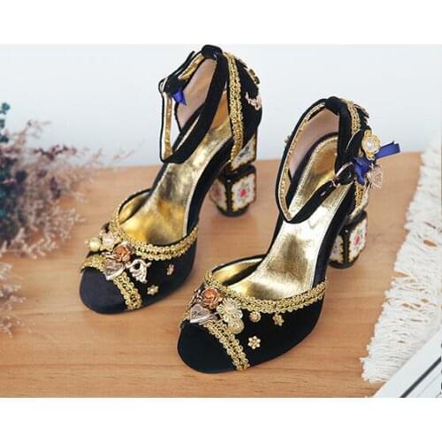 Women peep toe high heels pumps shoes 2018 summer runway vintage ankle strap high heel sandals BY497